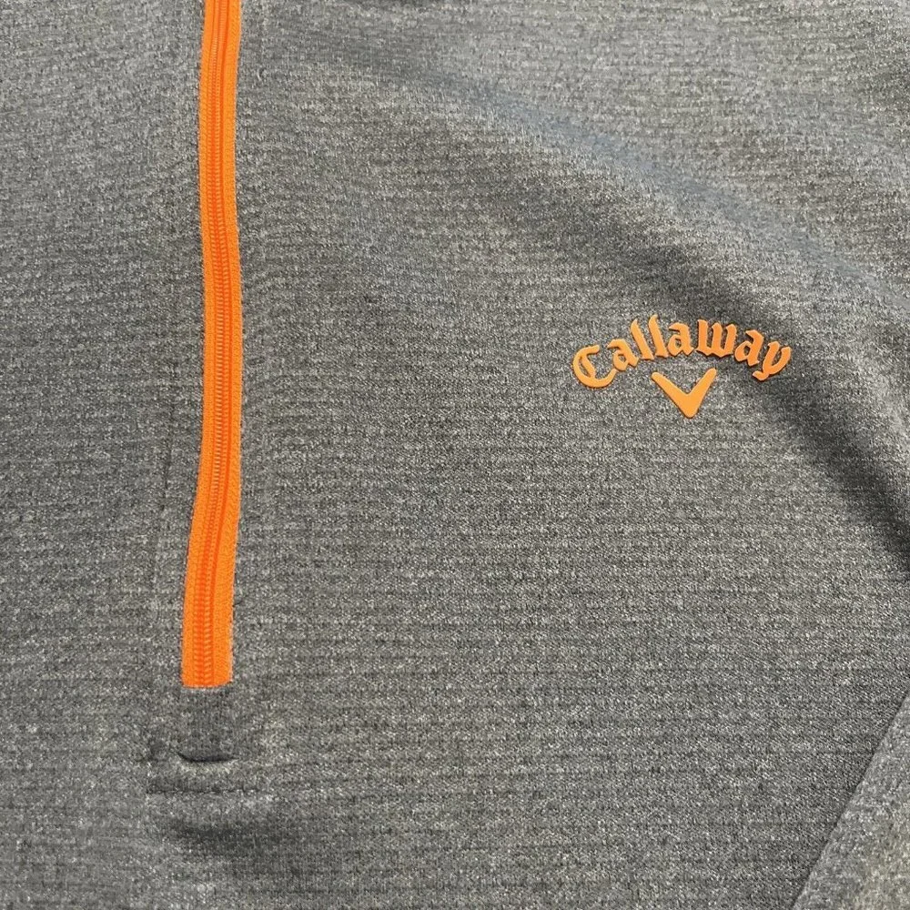 Callaway Golf Shirt Men's LNavy Blue 1/4 Zip Waffle Knit Lined Pullover Casual - Picture 2 of 7